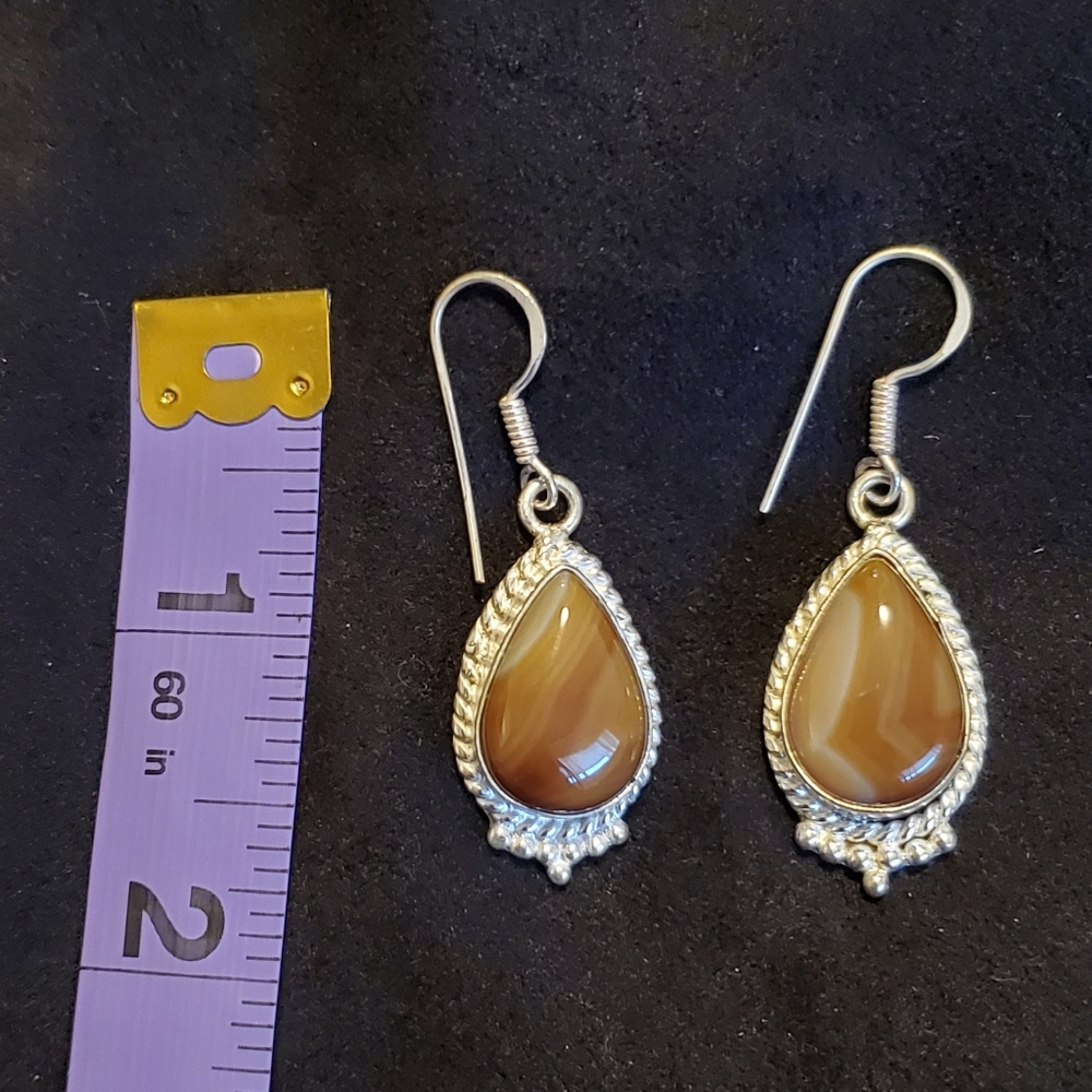 925 Silver Semi-precious Stones Handmade Earrings